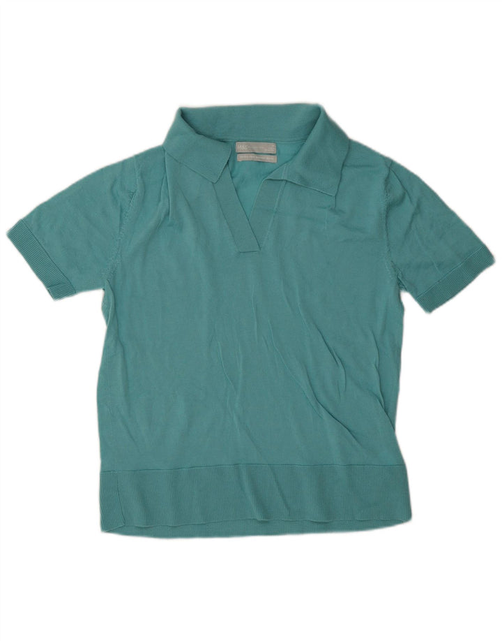 Polo da donna Marks & Spencer UK 12 Lana merino blu medio