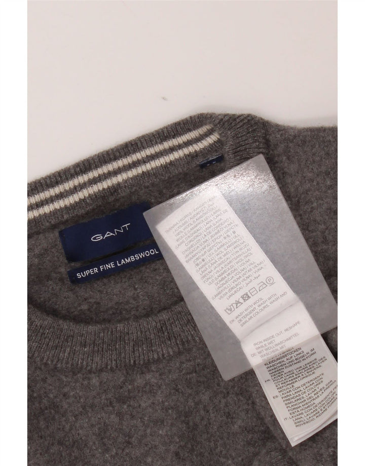 Maglione maglione girocollo da donna Gant UK 14 Lana grigio medio