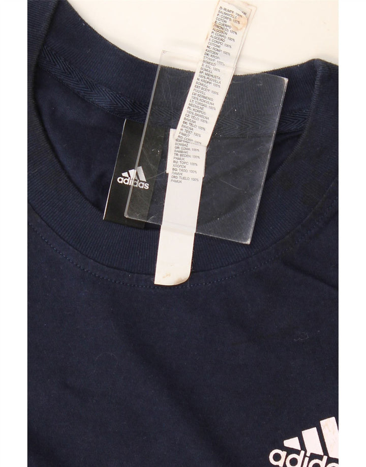 T-shirt da uomo ADIDAS Top grande in cotone blu navy