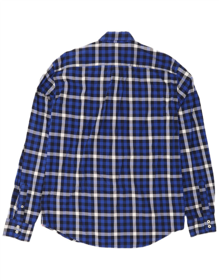 Camicia Boden da uomo in flanella vestibilità regolare in cotone a quadri blu medio