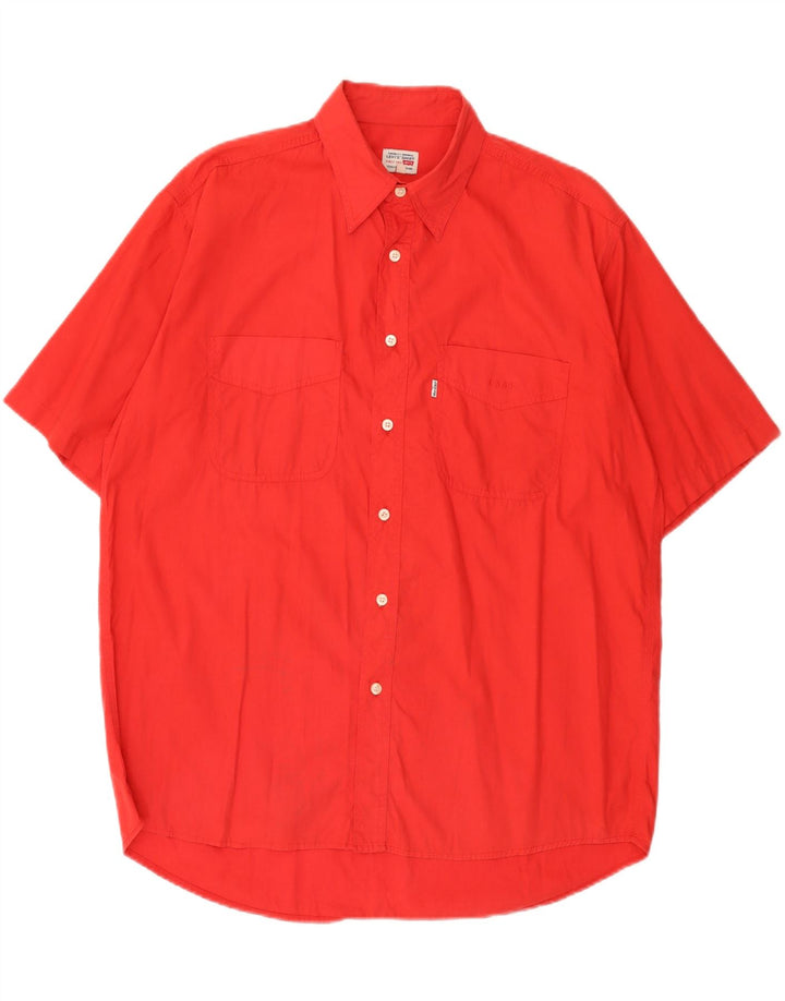 Camicia a maniche corte da uomo Levi's Large in cotone rosso