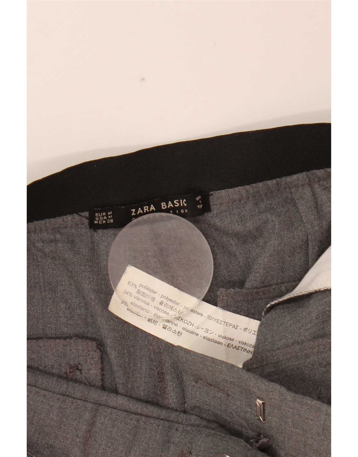 Pantaloni da abito slim da donna Zara medi W28 L27 poliestere grigio