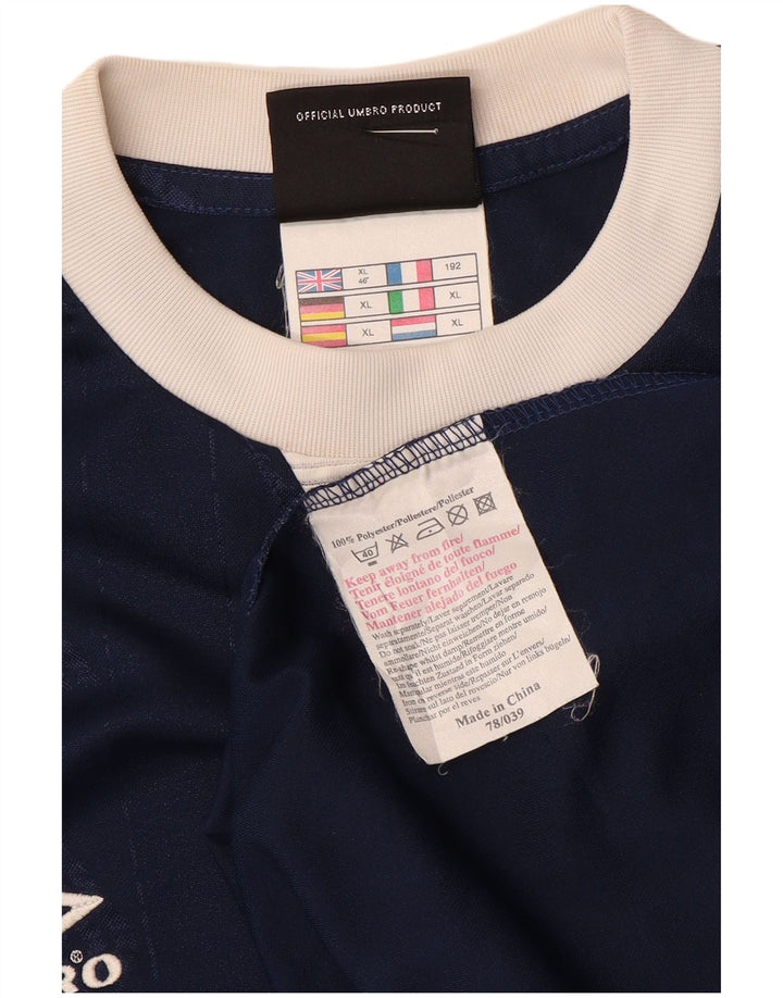 Umbro Top grafico da uomo manica lunga XL blu navy geometrico in poliestere