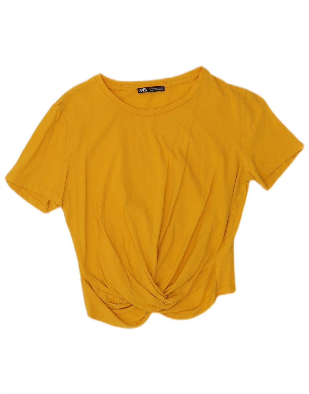 Top corto da donna Zara in cotone giallo medio UK 12
