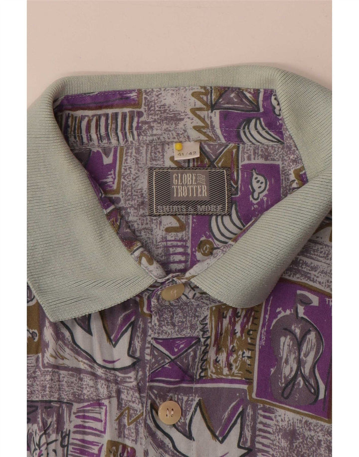 Camicia a maniche corte da uomo Globe Trotter taglia 41/42 grande multicolore