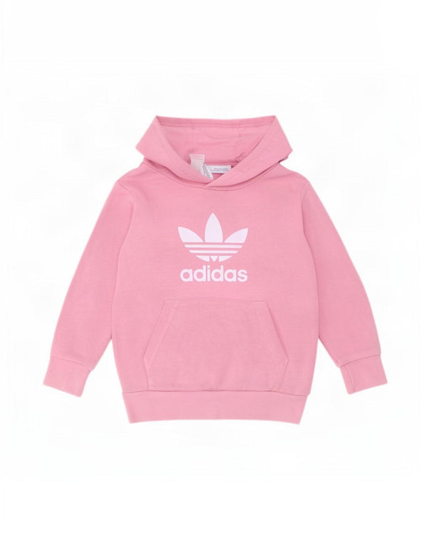 Felpa con cappuccio grafica per ragazze Adidas 2-3 anni in cotone rosa