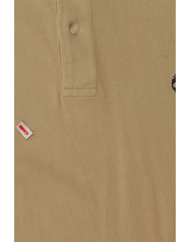 TIMBERLAND Mens Long Sleeve Polo Shirt Medium Beige Vintage Timberland and Second-Hand Timberland from Messina Hembry 