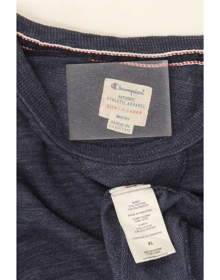 Felpa da uomo Champion Jumper XL in cotone screziato blu navy