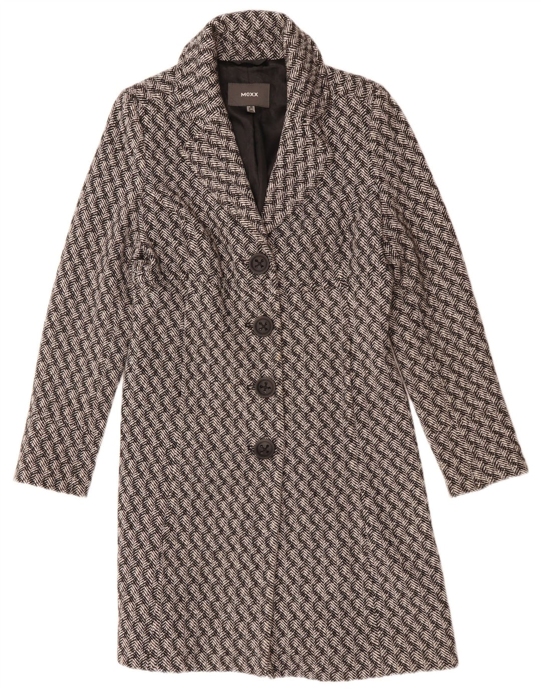 Cappotto da donna Mexx UK 12 Lana a righe grigio medio