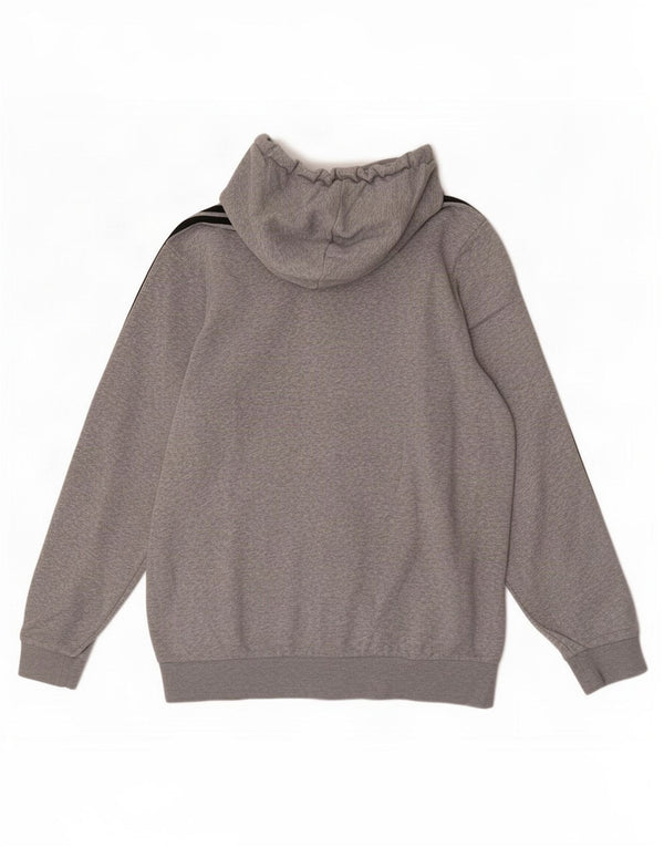 Adidas Mens Zip Hoodie Sweater Large Grey Flecked Cotton