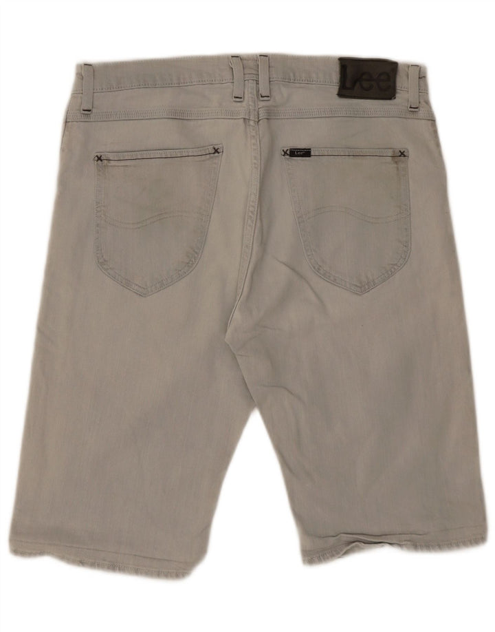 Pantaloncini corti in denim da uomo a 5 tasche Lee W32 cotone grigio medio