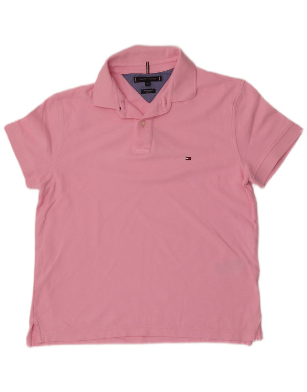 Polo slim fit da uomo Tommy Hilfiger in cotone rosa medio