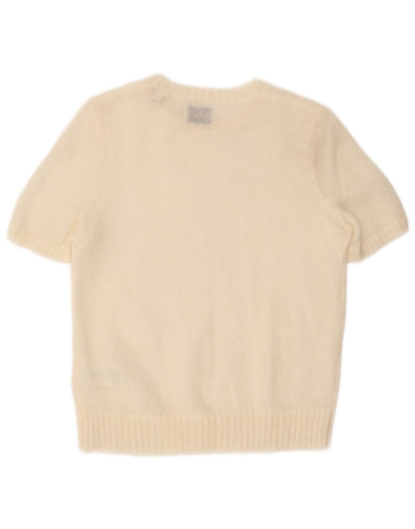 Gant Maglione da donna con scollo a barca a maniche corte UK 6 XS Bianco sporco