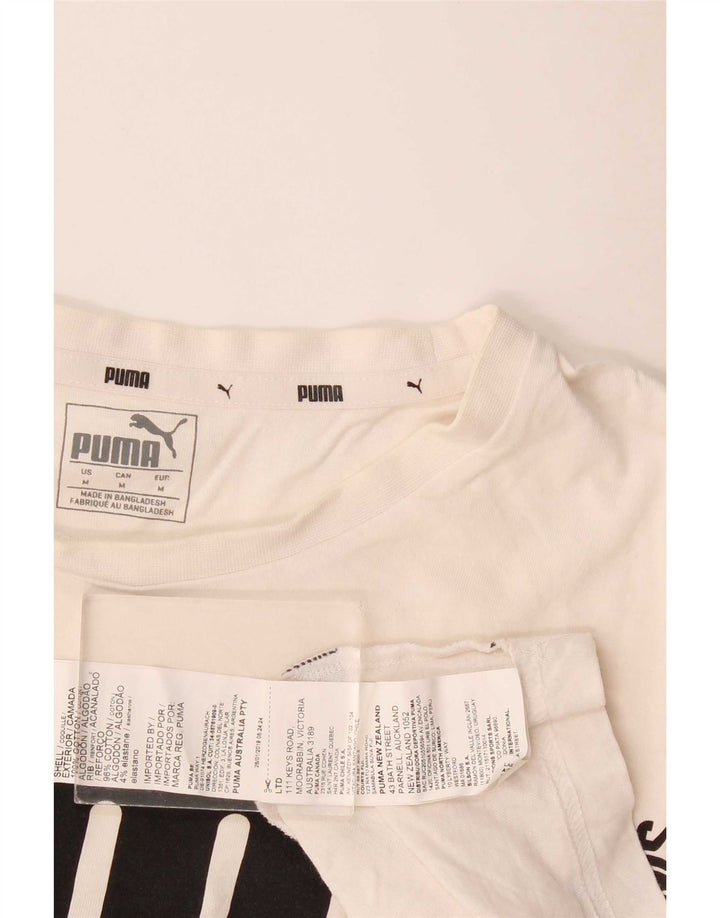 T-shirt grafica da uomo Puma Top in cotone bianco medio