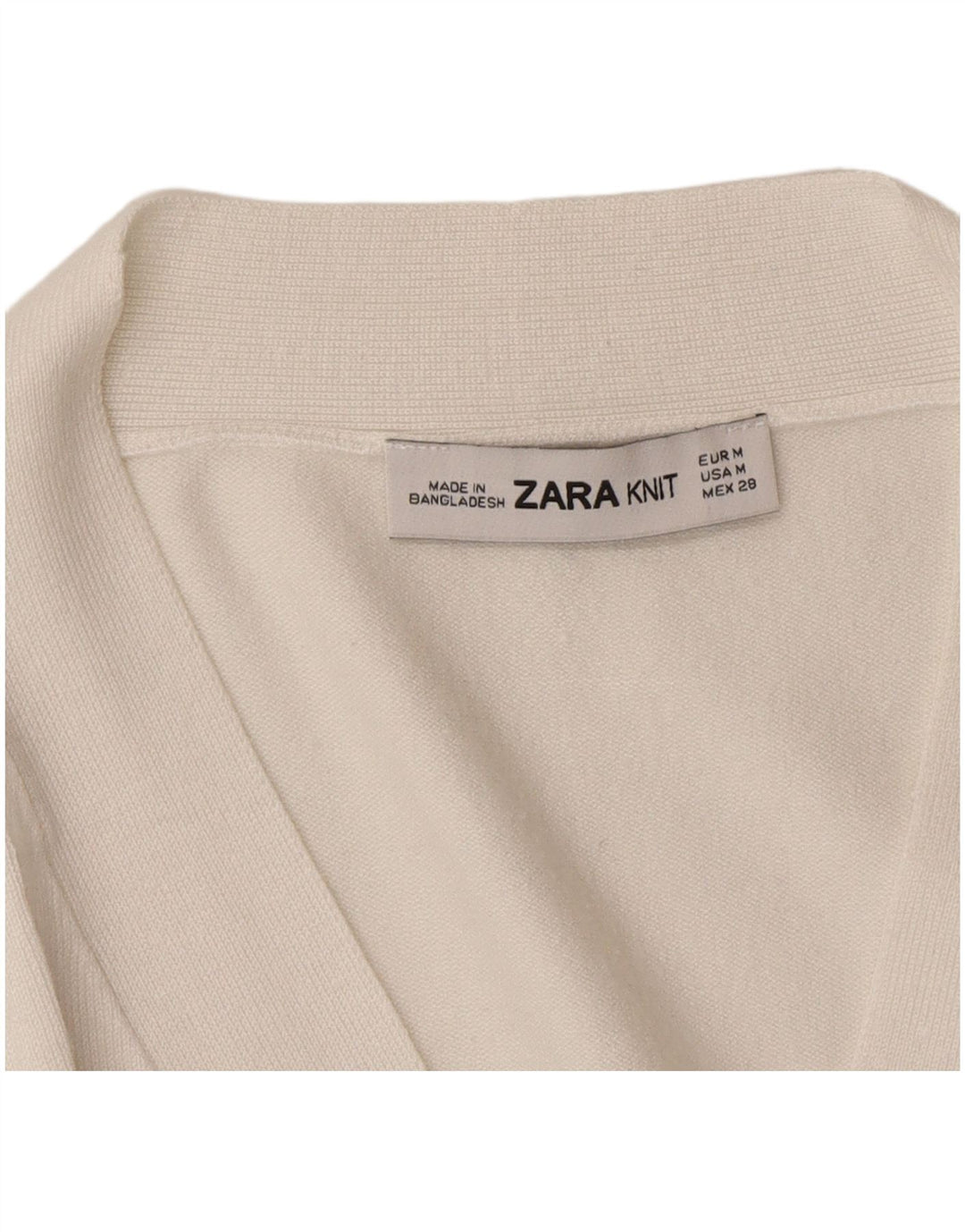 Maglione cardigan da donna Zara UK 14 bianco medio