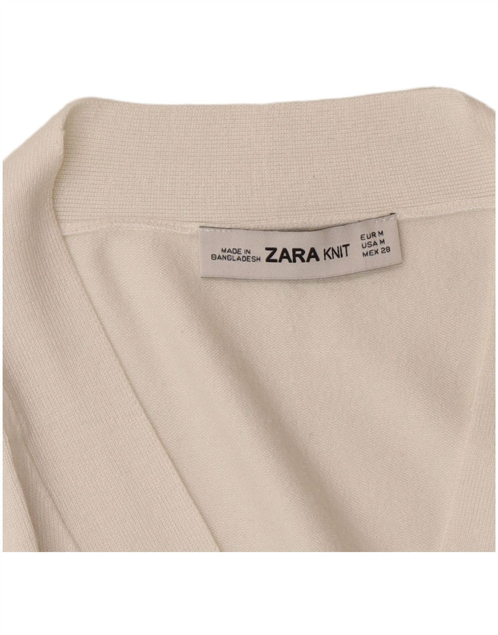Maglione cardigan da donna Zara UK 14 bianco medio