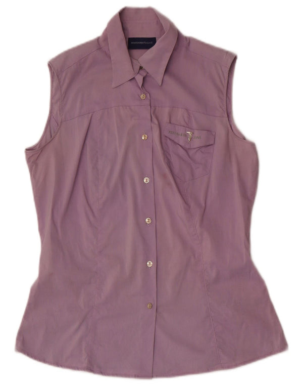 Camicia senza maniche da donna Trussardi Jeans UK 10 Small Viola
