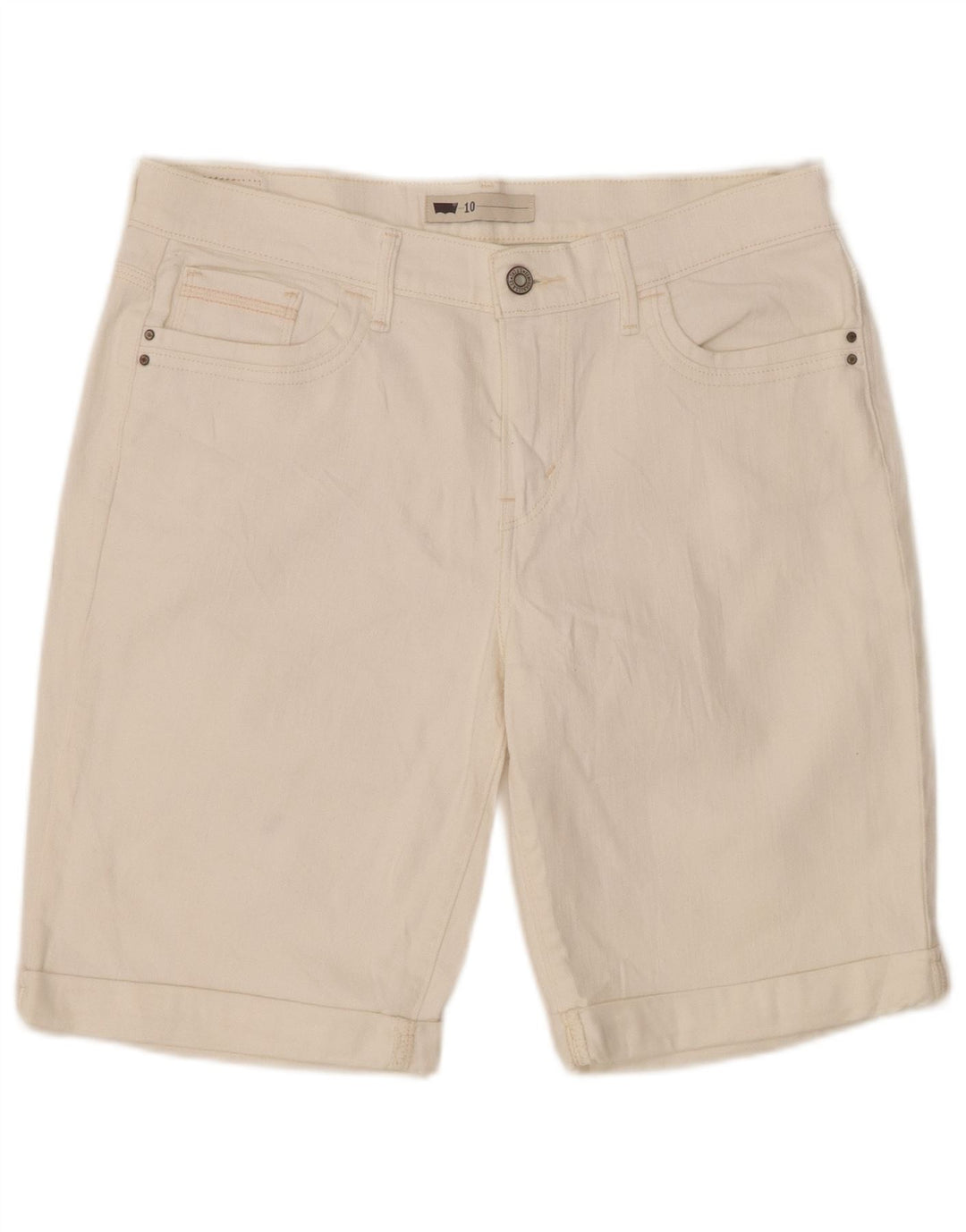 Pantaloncini di jeans da donna Levi's US 10 Large W30 bianco sporco
