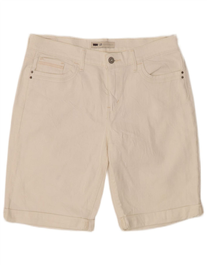 Pantaloncini di jeans da donna Levi's US 10 Large W30 bianco sporco