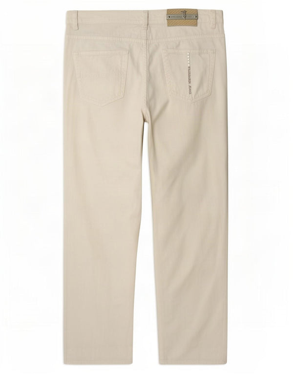 Pantaloni Cropped Dritti Donna Trussardi W34 L26 Cotone Bianco