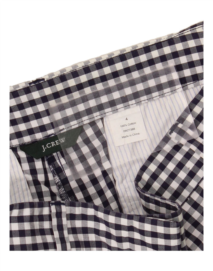 J. CREW Womens Chino Shorts US 4 Small W30  Navy Blue Gingham Cotton Vintage J. Crew and Second-Hand J. Crew from Messina Hembry 