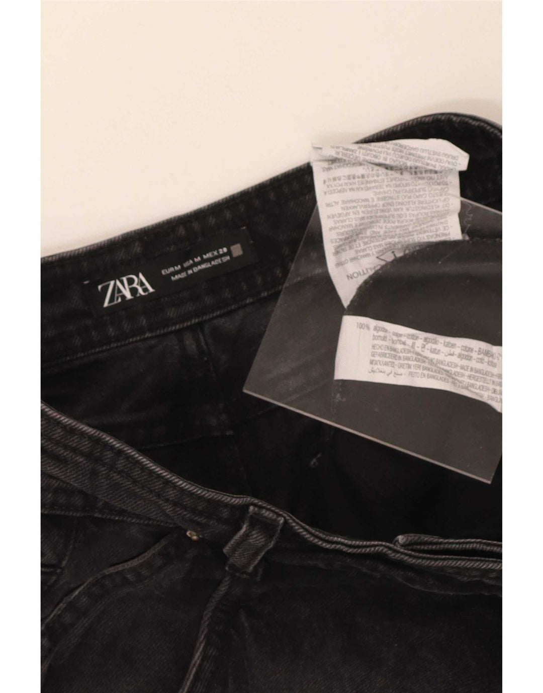 Pantaloncini di jeans da donna Zara medi W28 cotone nero