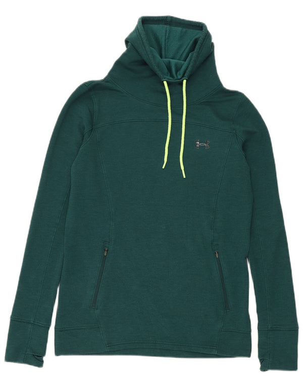 Felpa da donna Under Armour con collo alto, maglione UK 10 piccolo verde