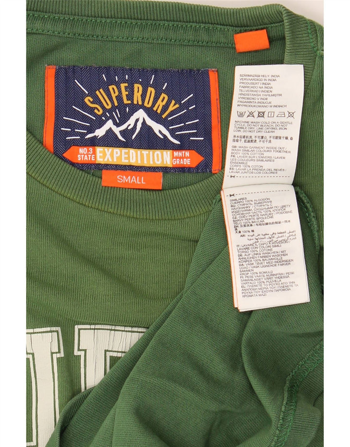 T-shirt grafica da uomo SUPERDRY Top piccola in cotone verde