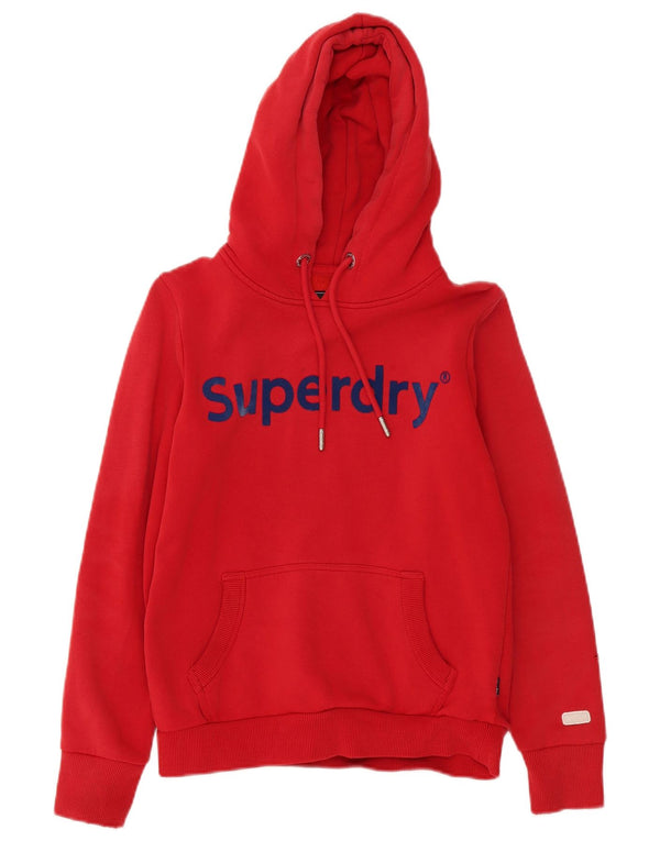 Felpa con cappuccio grafica da donna Superdry UK 10 Small Red Colourblock