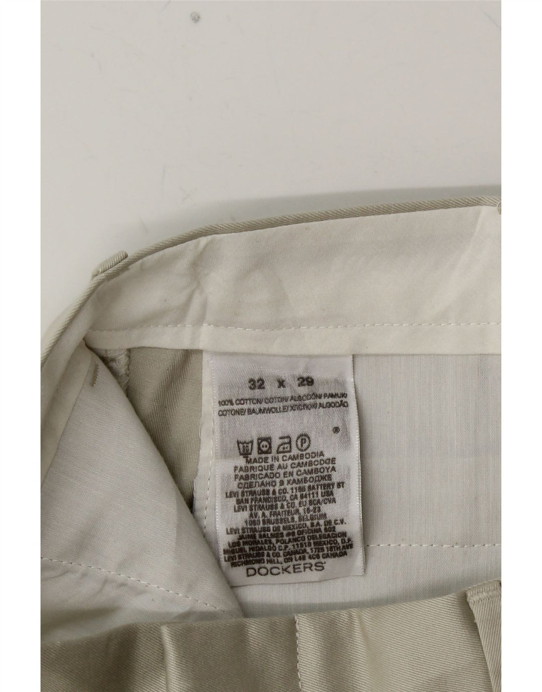 DOCKERS Pantaloni chino da uomo con pegging W32 L29 cotone grigio