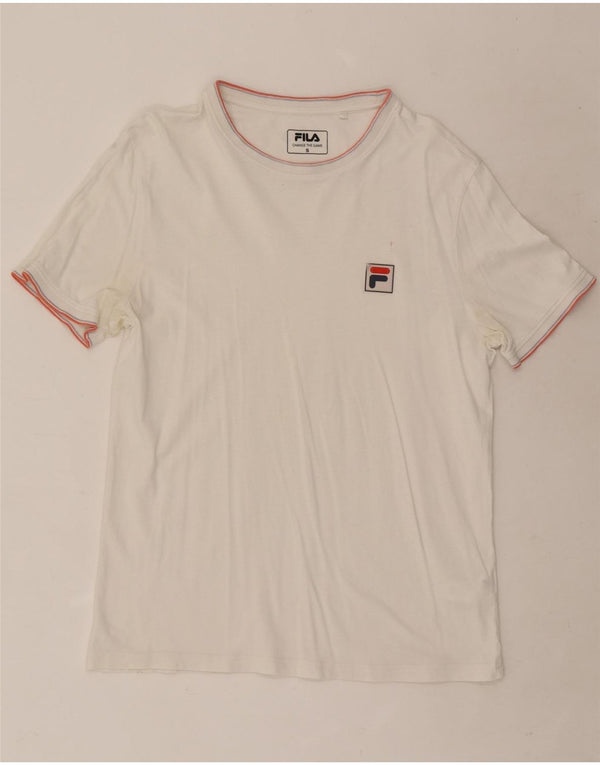 T-shirt Fila da uomo Top Small in cotone a righe bianche
