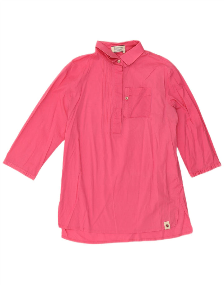 Maglia pullover con maniche a 3/4 da donna Jeckerson UK 10 piccola in cotone rosa