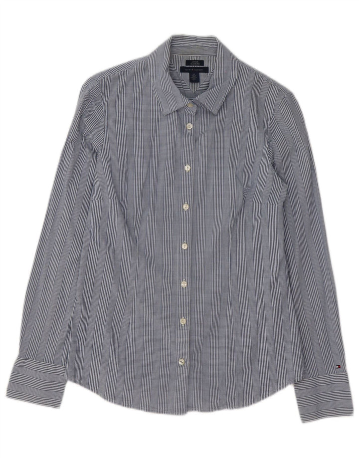 Camicia da donna Tommy Hilfiger UK 14 cotone a quadri blu medio