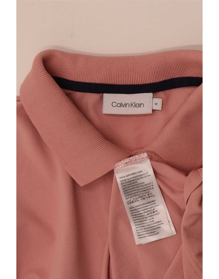 Polo da uomo Calvin Klein in cotone rosa medio