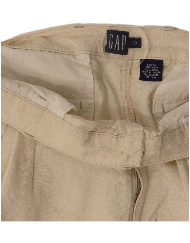 Pantaloncini chino con pegging da donna GAP W30 lino bianco medio