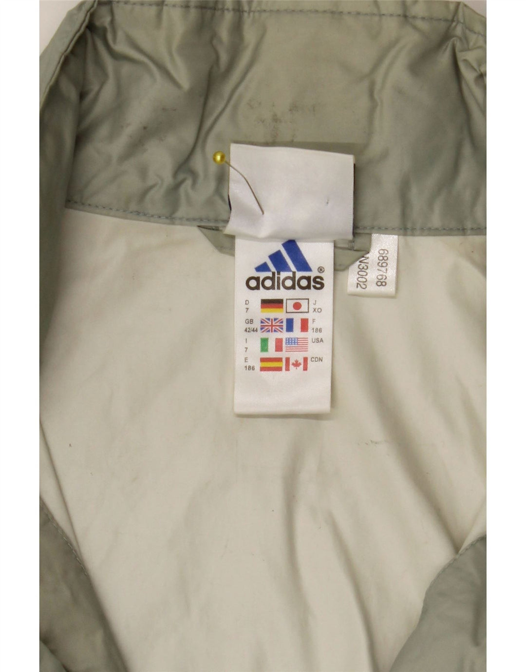 Giacca antipioggia da uomo Adidas con cappuccio UK 42/44 Large Verde Poliammide