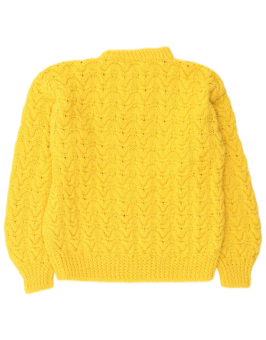 Maglione maglione vintage da donna con collo dolcevita UK 12 Giallo medio