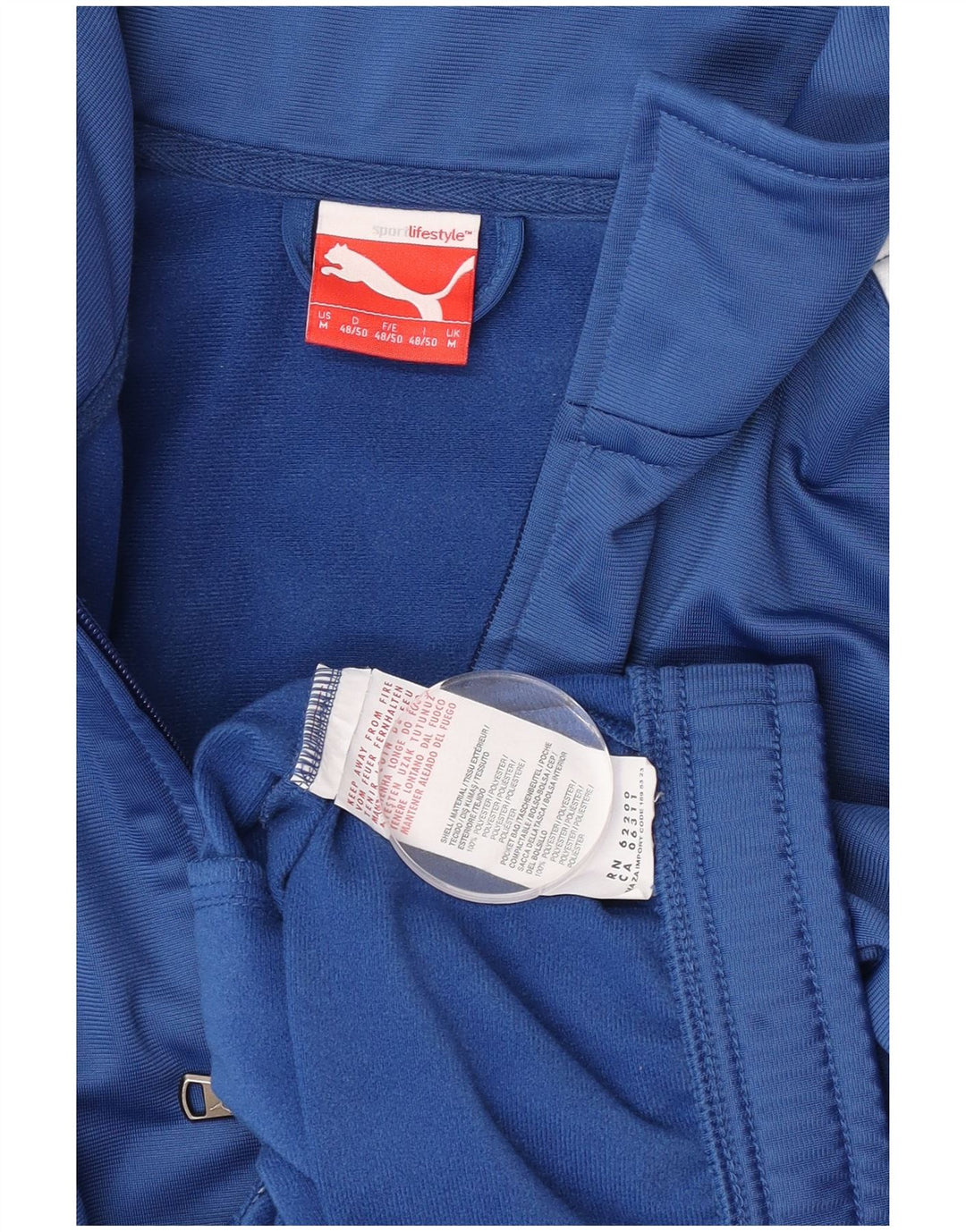 Giacca da tuta da uomo Puma in poliestere color block blu medio