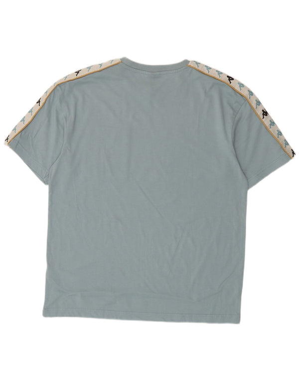 T-shirt grafica da uomo Kappa Top grande in cotone color block blu