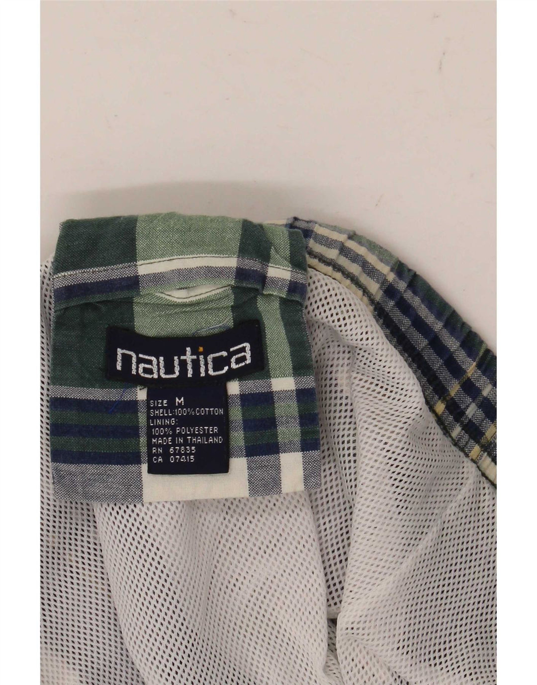 Pantaloncini da bagno da uomo Nautica in cotone a quadri verde medio