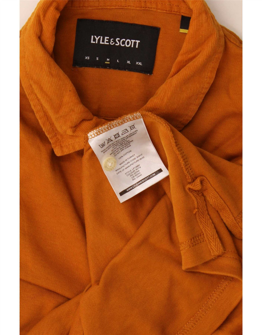 Polo a maniche lunghe da uomo Lyle & Scott in cotone arancione medio