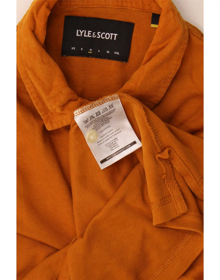 Polo a maniche lunghe da uomo Lyle & Scott in cotone arancione medio