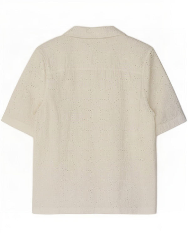 Camicia Zara da uomo a maniche corte trasparente piccola bianca