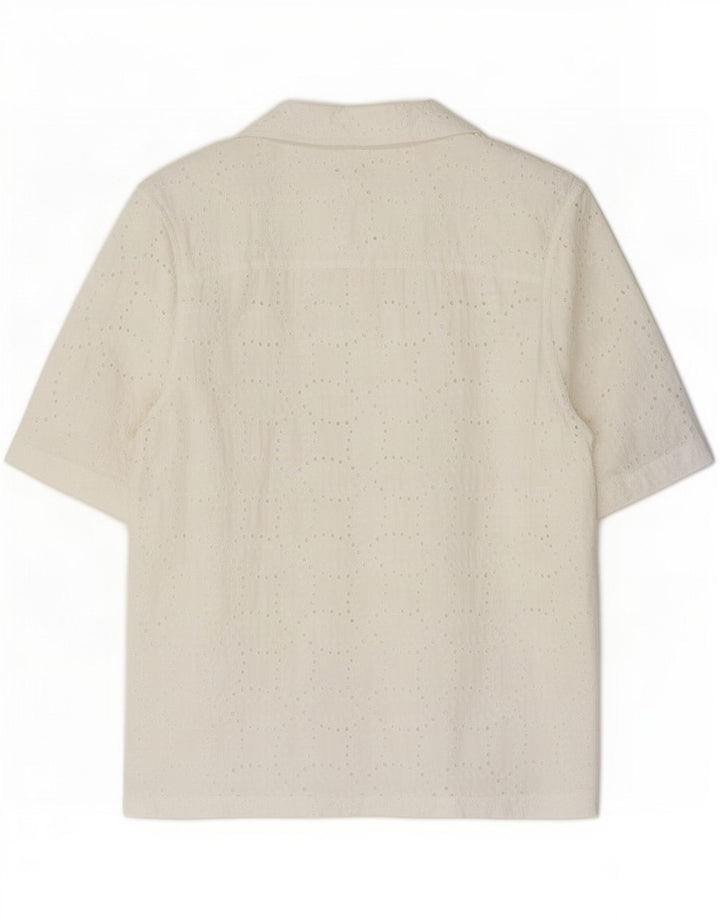 Camicia Zara da uomo a maniche corte trasparente piccola bianca