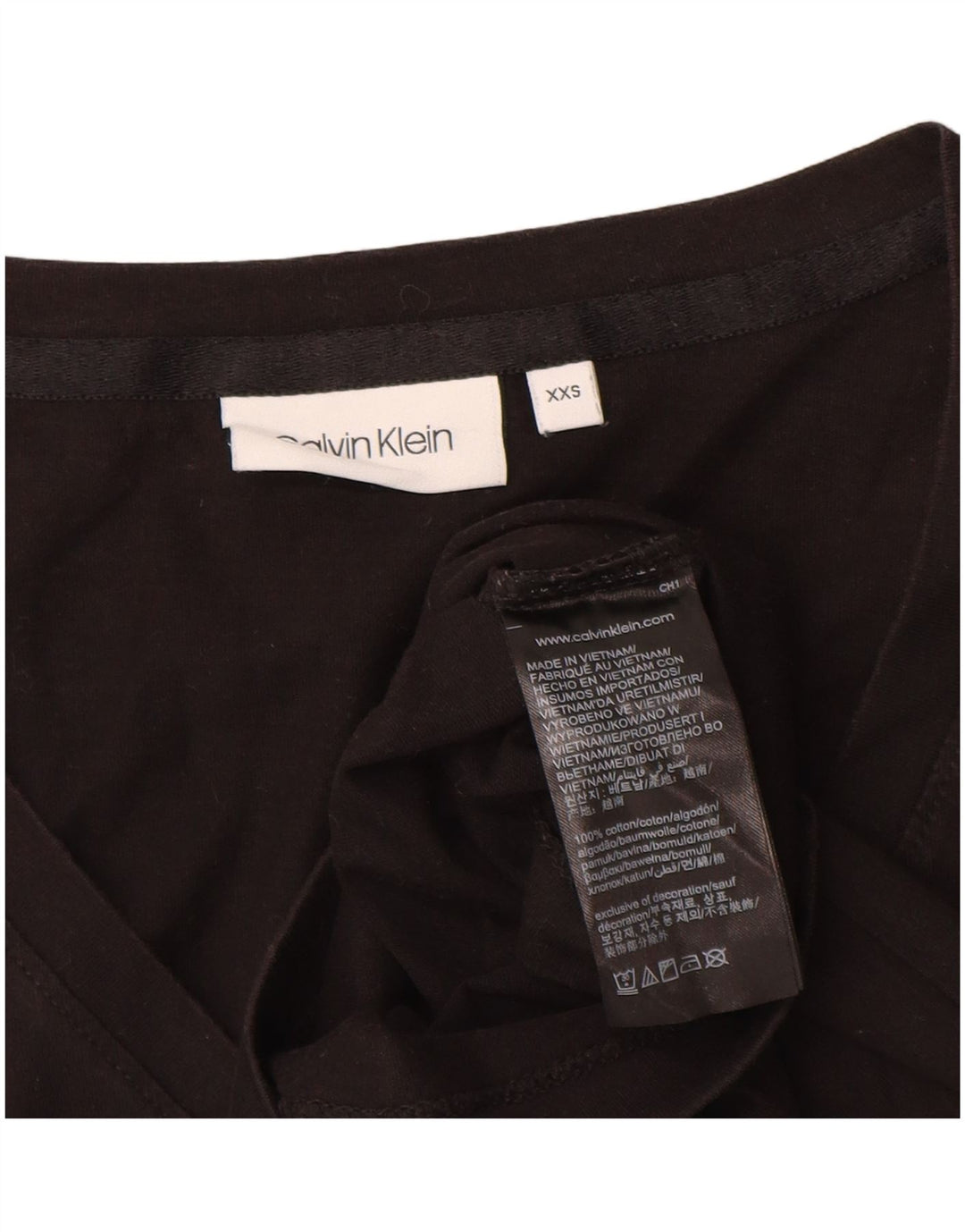 CALVIN KLEIN JEANS T-shirt da donna Top UK 2 XS cotone nero