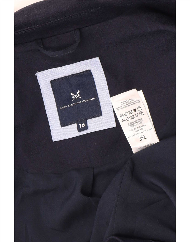 Crew Clothing Giacca blazer da donna a 2 bottoni UK 16 Large in viscosa blu navy