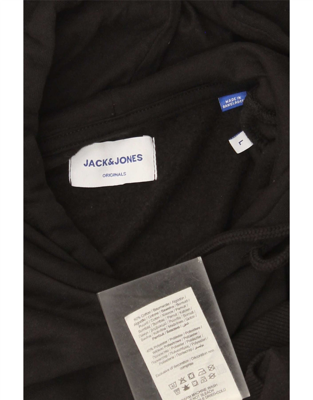 Maglione con cappuccio da uomo Jack & Jones grande in cotone nero