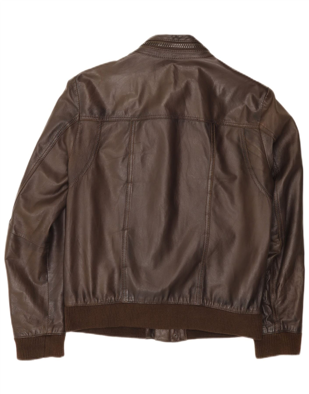 Giacca in pelle bomber da uomo Zen taglia 50 in pelle marrone medio