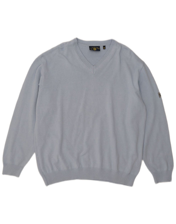 Maglione da uomo con scollo a V Navigare 2XL cotone blu