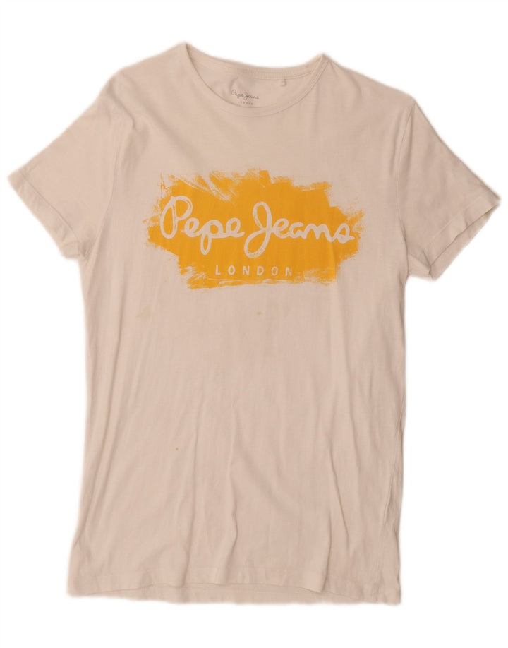 PEPE Jeans T-shirt grafica slim da uomo Top piccola bianca